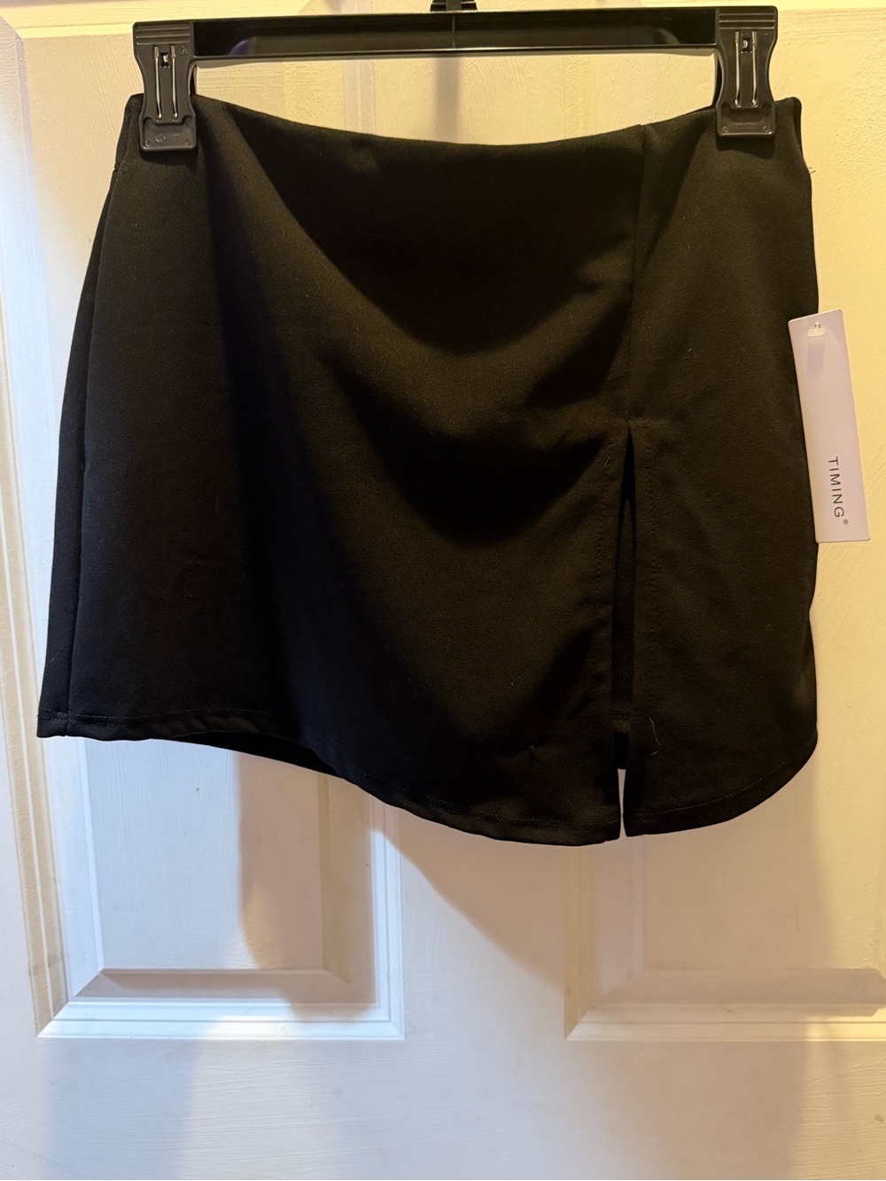 Timing Black Mini Skort with Front Slit Detail new with tags. Size small